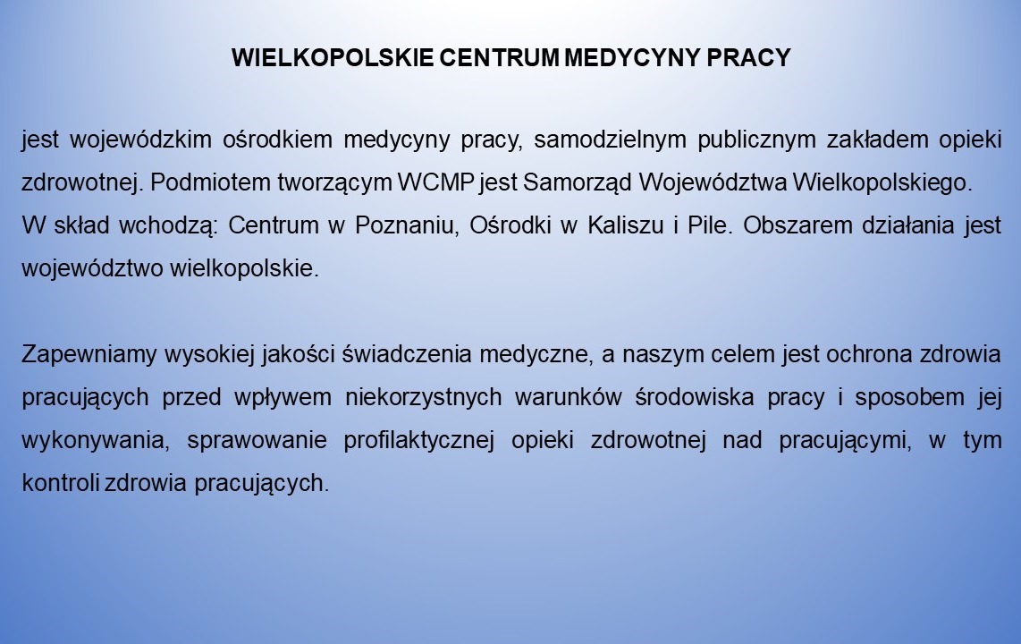 Wielkopolskie Centrum Medycyny Pracy - WCMP